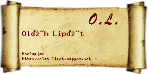 Oláh Lipót névjegykártya